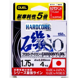 DUEL(デュエル) HARDCORE(ハードコア) カーボナイロンライン 1.75号 HARDCORE ISO 150m 1.75号 W 高視認ホワイト H3400-W