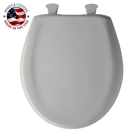 Bemis 200SLOWT 062 Will Slow Close, Never Loosen and Easily Remove Toilet Seat, Round, Ice Grey