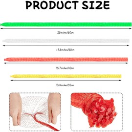 400 Pcs Reusable Produce Bags, Assorted Size Vegetable Onion Storage Bag, Plastic Mesh Produce Bags Nylon Net Bag for Fruit Toy Grocery Seafood Boiling (Red, White, Green, Yellow)