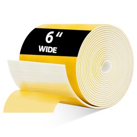 DEMEDO Pipe Insulation Tape, Pipe Wrap Insulation Foam Tape Self Adhesive, Outdoor Water Pipe Insulation Roll for HVAC, AC Line Insulation, 6 inch x 16.5 FT Heat Tape for Water Pipe, White