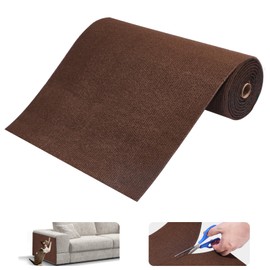Pektiftn Cat Scratching Mat, Trimmable DIY Self-Adhesive Anti Scratch Furniture Protector, Climbing Wall Carpet, Couch Protector, Scratcher Scratching Pad Post Replacement (Brown, 118.1"x15.8")