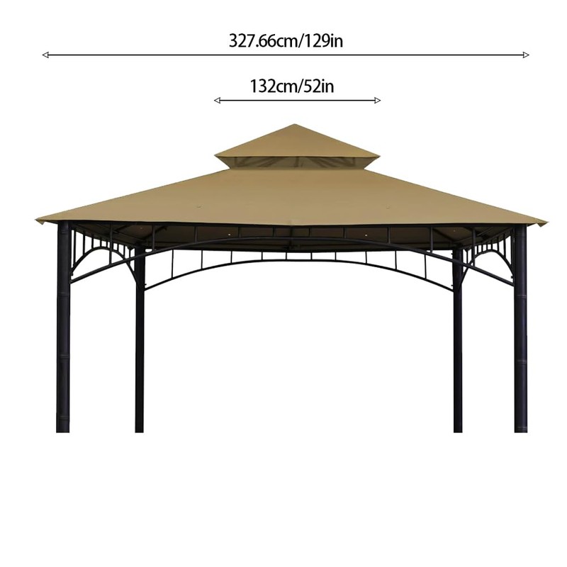 Gazebo Replacement Canopy Roof,Outdoor Grill Shelter Canopy Top Double Tiered