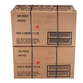Ameriqual 24ct US Military Surplus MRE Meals Ready to Eat 2021 Inspect A+B Case Bundle Menus 1-24