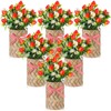Retrowavy 6 Sets Strawberry Centerpieces for Tables Artificial Strawberry Daisy