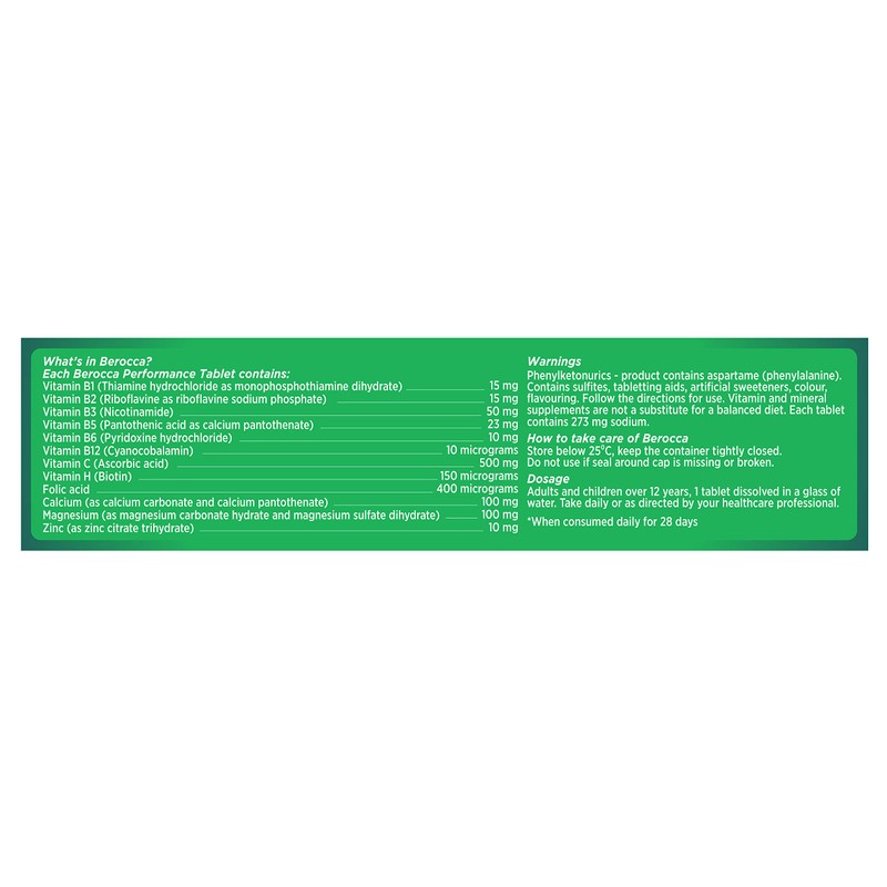 Berocca Energy Vitamin with 12 Essential Vitamins and Minerals to