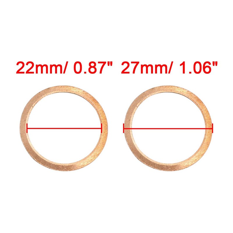 sourcing map Pack of 20 Copper Discs Flat Sealing Rings