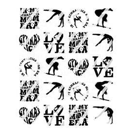 Gymnastics Mom Nail Art Decals - Waterslide Nail Decals
