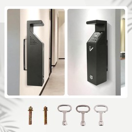 Cymexis Wall Mounted Trash Bin,Stainless Steel Rubbish Bin w/Key Indoor Outdoor Waste Containers for Pub Hotel Restaurant Garden (A)