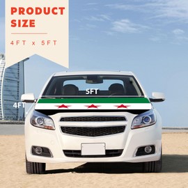 Syrian Flag Syria Arab Flag for Car Hood Cover 4X5Ft for Accessories Fits Coupe Saloon SUV MPV