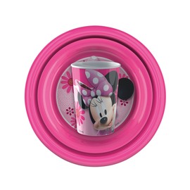 generique Minnie Pink Plastic Dinnerware Set