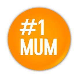 "#1 Mum". Pin Button Badge Gift Present. Mothers Day Birthday Gift for her, mum, mummy, mother