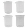 PDETVEO 4PCS Plastic Graduated Beaker Set, 1Cup/50ml, 1 Cup/100ml, 1Cup/200ml,