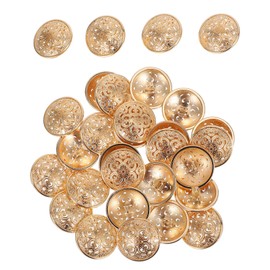 SUPVOX 30pcs 23mm Stylish Metal Buckle Hollow-out Button for DIY Sewing Crafts - Light Golden Decorative Buttons
