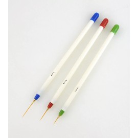 Beauty Headquarters 3 PCS ACRYLIC NAIL ART LINER PAINTING DRAWING PEN BRUSH TOOLS