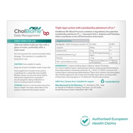 Cholbiome CholBiome BP Tablets - 30 Tabs, 4 Billion CFU/Serving Source Capsules, Probiotic Blood Pressure Control Supplement, Helps Lowering Cholestrol, Probiotics for Gut Health