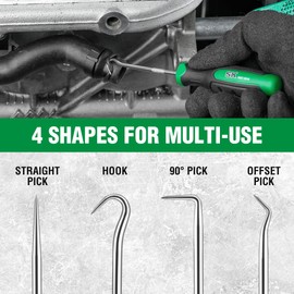 SK 4 Piece Hook and Pick Set, Straight Pick, Offset Pick, 90°Pick and Hook, Ideal for Auto and Electronics Maintenance Tools