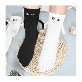 2 Par Calcetines Pareja Con Manitas Magneticos Regalo, Sosteniendo Mano Socks De Animal Novedad, calcetines divertidos, Calcetines Divertidos Magnéticos, Regalos Para Parejas,Niñas,Mujeres,Hombres
