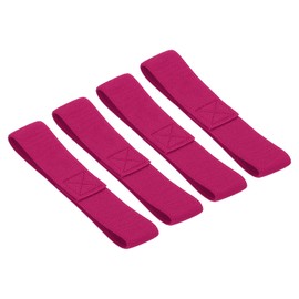 QUARKZMAN Pack of 4 Bento Box Strap Lunch Boxes Strap Elastic Fastening Strap for Home, Office, Camping, Picnic (Rose Red)