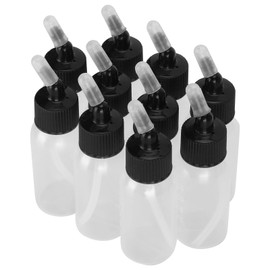 Pack of 10 Empty Airbrush Bottles, 30 ml Paint Storage Bottles, Replacement Jars with Lids for Siphon Feed Airbrush