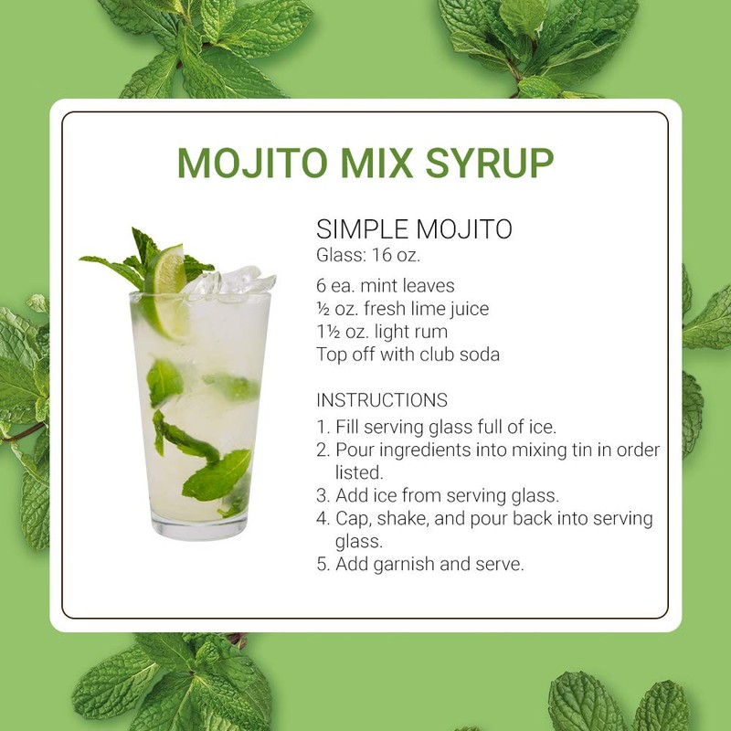 Monin - Mojito Mix Syrup, Sweet Herbal Mint Flavor, Great