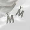 Rhinestone Initial Dangle Stud Earrings for Women Girls Sparkling Crystal