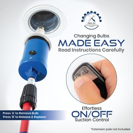 Light Bulb Changer for High Ceilings - Vacuum Operated High Ceiling Light Bulb Changer Tool, Remote-Controlled Bulb Changing Kit (Pole not Included)