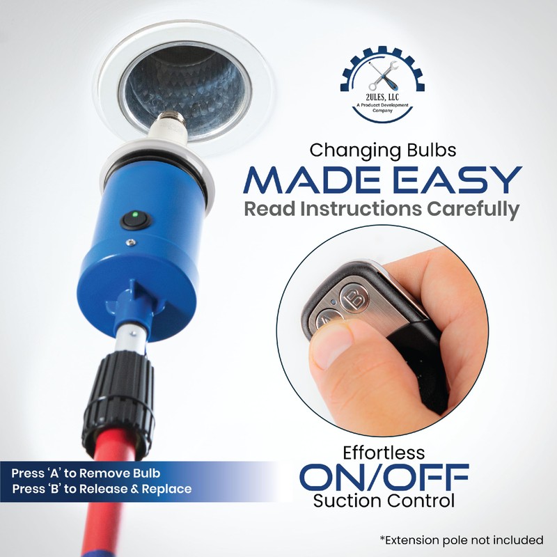 Light Bulb Changer for High Ceilings - Vacuum Operated High