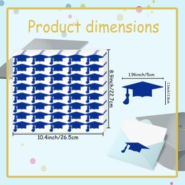 Starboling Blue Graduation Cap Stickers, 400 Pcs Class of 2024 Envelope Seal Stickers, Grad Hat Self-Adhesive Labels for Graduation Party Favors