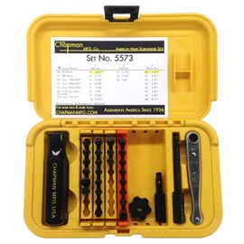 Chapman MFG 5573 Deluxe Standard Screwdriver Set - 30 Pieces - Includes Phillips, Slotted, SAE & Metric MM Hex Bits, Complete Set Offers 24 USA Made Insert Bits, Mini Ratchet Hand Tool + Open Slots