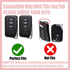 Rayslesan Cute Key Fob Cover with Rhinestone Bear Charm, Bling TPU Smart Key Case for Women, Compatible with Lexus ES300h ES350 GS350 GS450h IS200t IS300 IS350 RC350 RX450h (4-Button, Gold Pink)