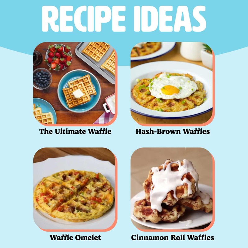 Tasty Mini Nonstick Waffle Maker, Perfect for Individual Waffles, Hash