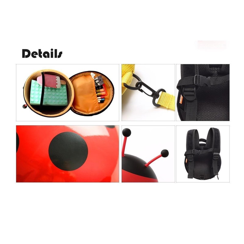 Mini Ladybug Safety Harness Backpack with Child Leash for 1-3Y