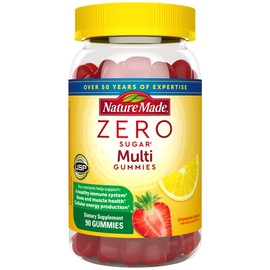 Nature Made Zero Sugar Multivitamin Gummies, Daily Nutritional Support Vitamin Supplements, 90 Sugar Free Gummies, 45 Day Supply