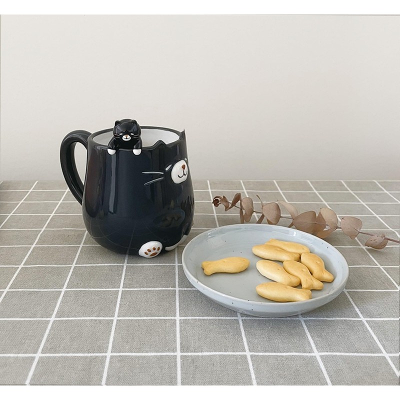 Deco Corporation Nekochill Tail Cat Spoon, Kuro Size: Approx. W2.7