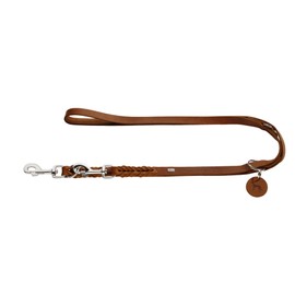 HUNTER Training leash Solid Education, 13/250 Soft genuine cow leather, cognac
