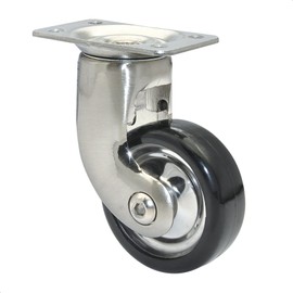 WAGNER 01008501 Furniture Castor / Swivel Castor Design Diameter 50 mm Height 80 mm Nickel Black Mounting Plate 35 x 55 mm Load Capacity 50 kg