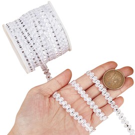 CABODYALS 27 Yards Silver Braided Ribbon RIC Rac Trim Bulk Metallic Wave Yarn Rick Rack Sewing Zig Zag Bending Fringe Fabric Lace Gimp Trims for Sewing Making Gift Wrapping DIY Christmas Decor Supply