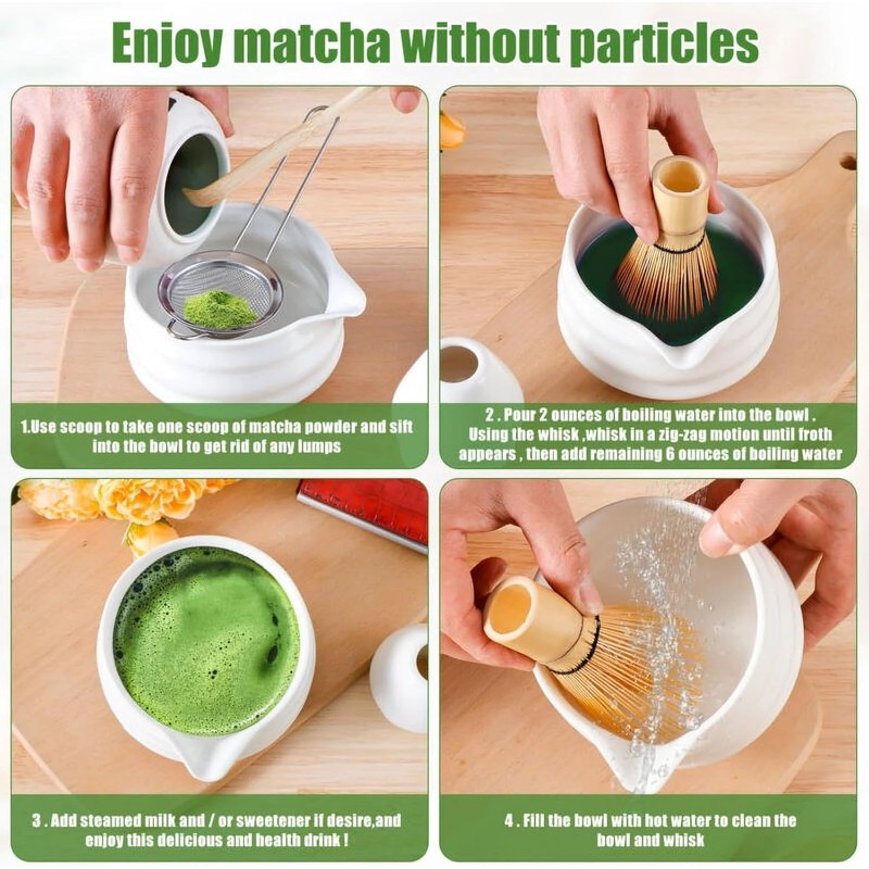 Matcha Whisk Set, Ceramic Matcha Set Includes Matcha Bowl, Matcha