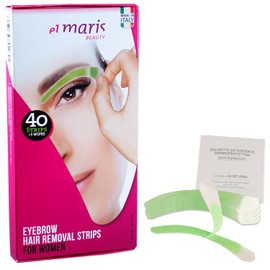 Elmaris Eyebrow Cold Wax Hair Removal Strips Adaptable to Any Eyebrow Shape Precise and Fast Low Irritation & Pain Free and Long Lasting For Him and Her 20 Blister Packs = 40 Strips