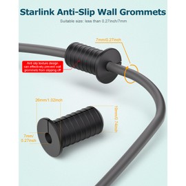 4 PCS 3/4 Inch Starlink Cable Grommet Black Wall Grommets for Cables 3/4 Inch Starlink Wall Cable Pass Through Bushing Grommets Non-Slip Waterproof Cable Routing Kit for Starlink for Protecting Cords