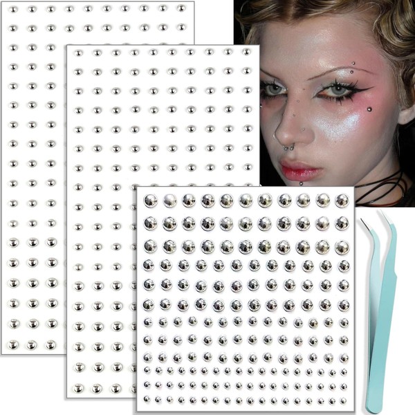 NOOEPC Face Gems Lip Stud, Fake Nose Stud Eyebrow Stud,