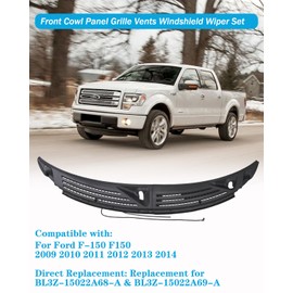 Windshield Wiper Cowl Cover Panel w/Seals Compatible with Ford F150 2009-2014 Left & Right Front Windshield Cowl Panel Grille Insert Replace# BL3Z-15022A69-A BL3Z-15022A68-A