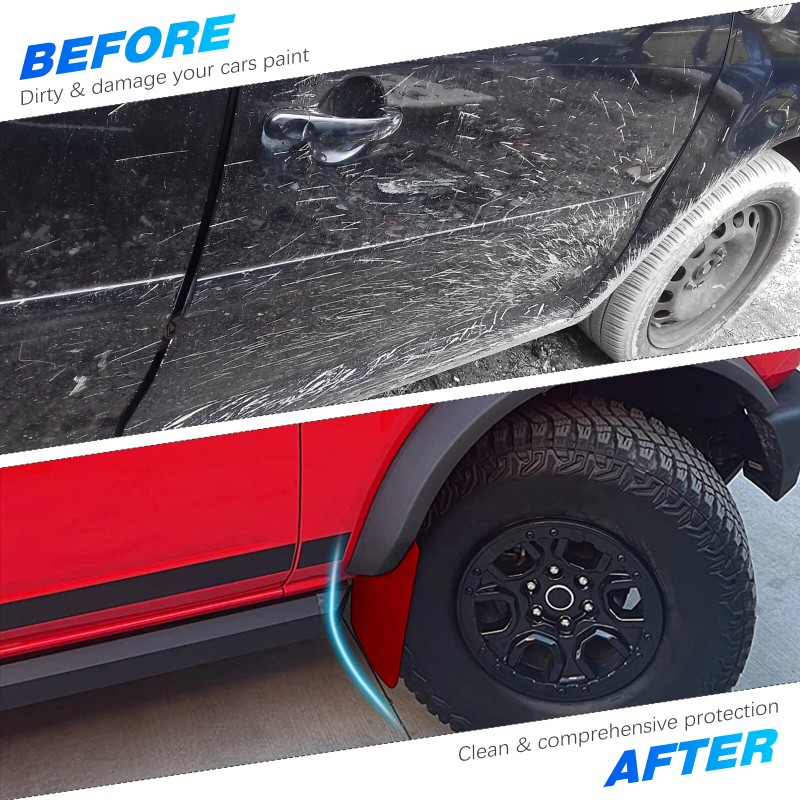 Dreamizer 4Pcs/Set For Ford Pickup Truck Red Wide Rally Mudflaps