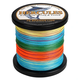 Hercules PE 8-Strand Braided Fishing Line, High Sensitivity, Durable, No Stretch, Anti-Degradation, Multicolor, No. 1, 218.7 yds (200 m), 15 lbs (6.8 kg), Φ 0.006 in. (0.16 mm)