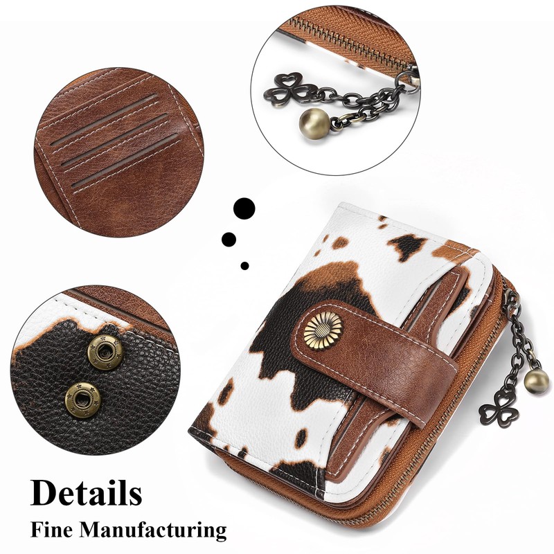 SENDEFN Purses for Women Genuine Leather Small Bifold Compact Womens