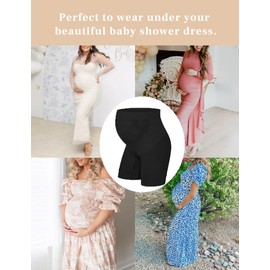 abkylie - Ropa de maternidad sin costuras para vestidos, ropa interior de embarazo de cintura alta, tallas S-XXXL, C. Paquete de 2 (negro+nude), XL