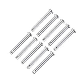 sourcing map Single Hole Fork Bolts 6 mm x 50 mm Flat Head Galvanised Steel Pack of 10