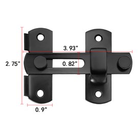 INIRET 4 Packs Barn Door Latches，3.93” x 2.75” Black Stainless Steel barn gate flip Door Latch Bi-fold Door Lock,Sliding Door Antique Lock Gate Latches Wine Cabinet Closet Door Latches