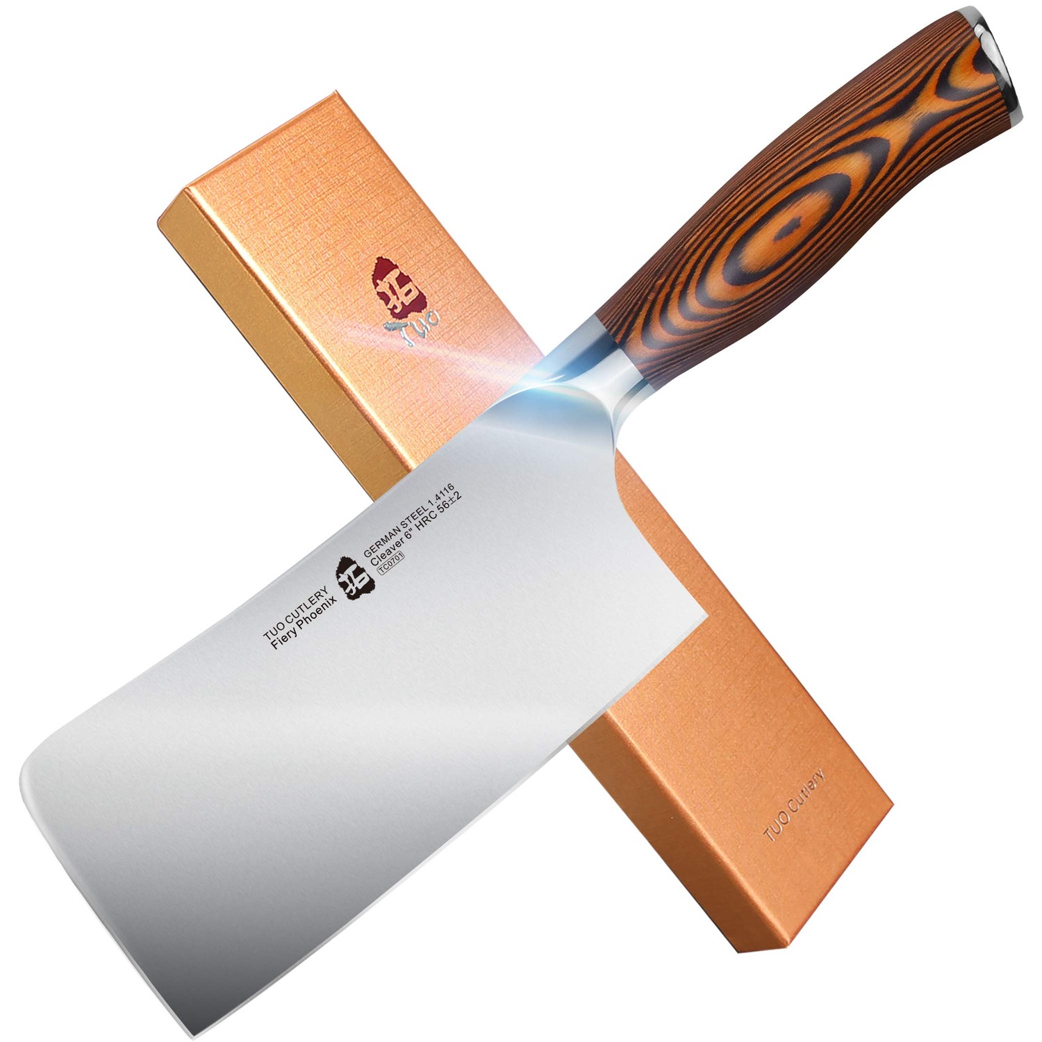 TUO Meat Cleaver 6 inch, Chinese Chopping Knife Cleaver Knives Heavy Duty Bone Chopper Butcher
