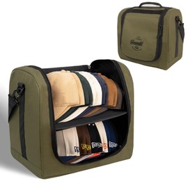 SCAVATA Large Hat Bag for Baseball Caps, Hat Organizer Bag for Traveling & Storing Snapback Cap, Portable Hat Carrier Holder Case for 20-24 Caps (Armygreen)